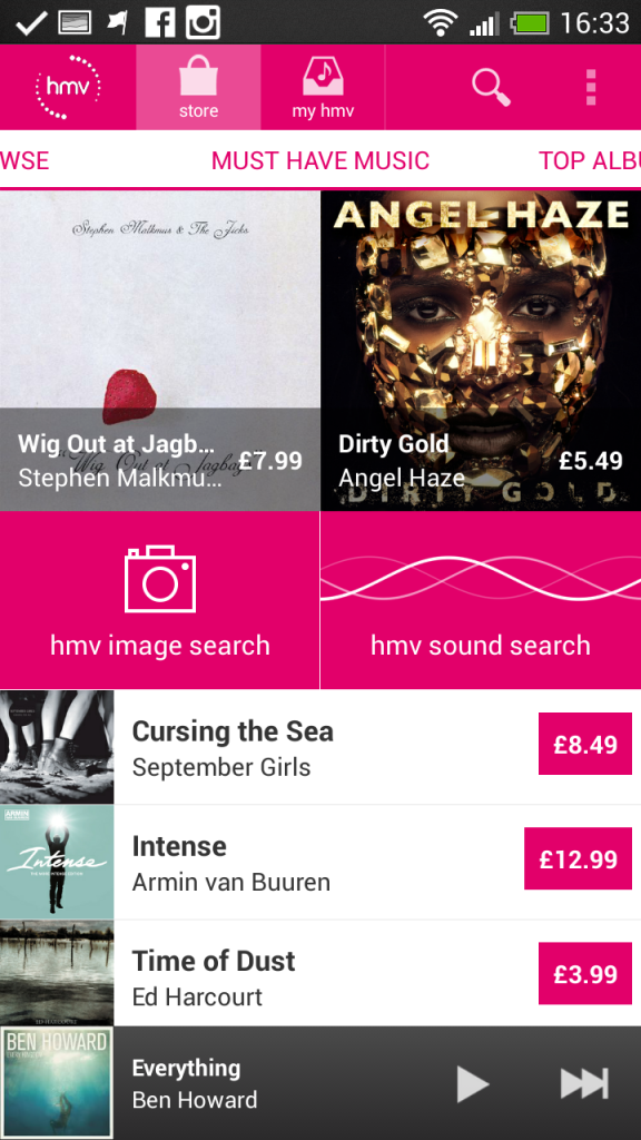 HMV music app android #shop