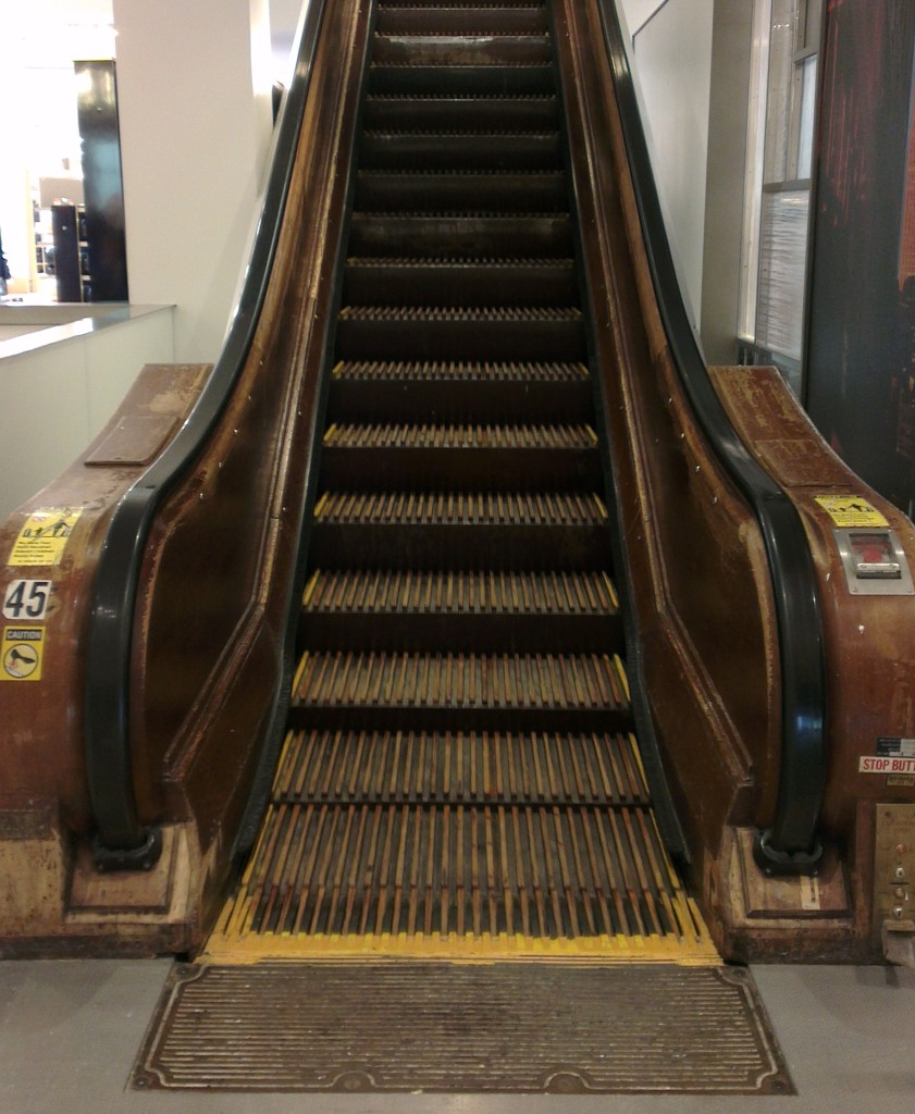 Macy's wooden escalator