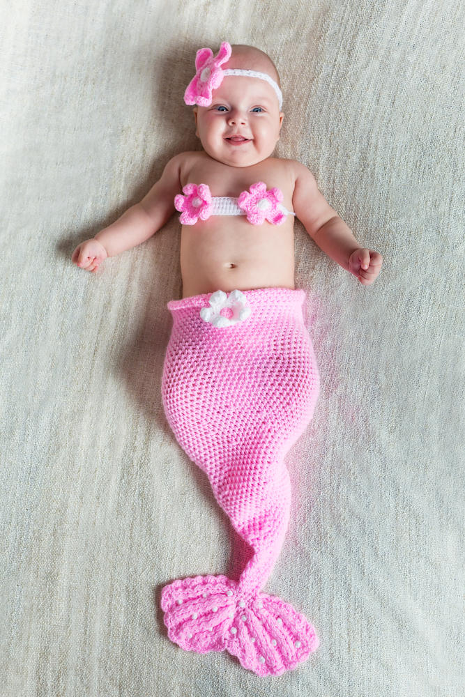 baby dressed as a mermaid