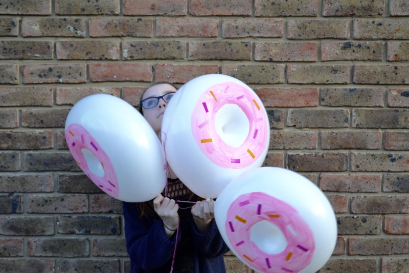 pink doughnut helium balloons balloon time