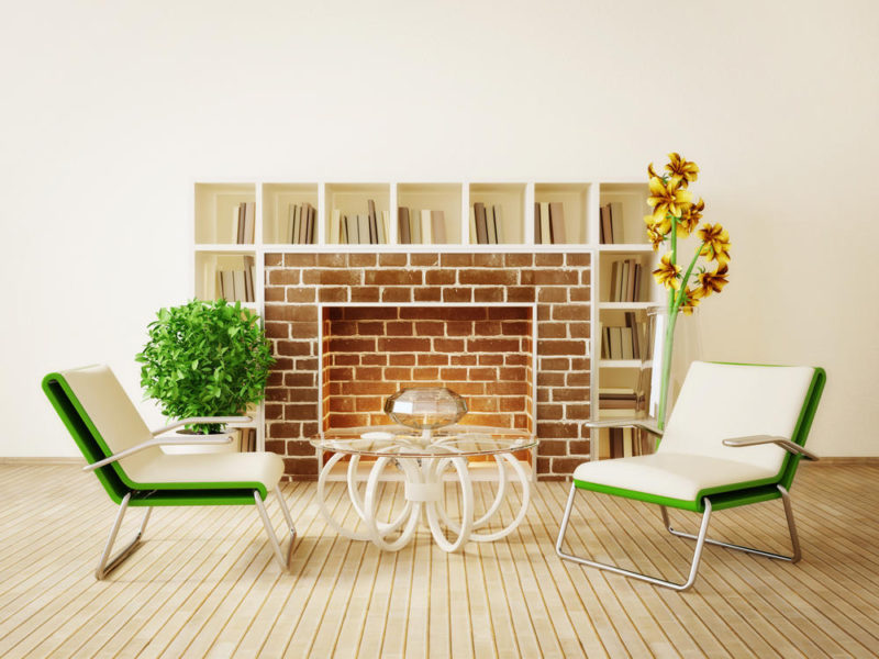 interiors modern fireplace with bookshelves, family gets bigger
