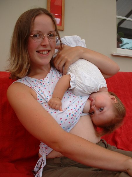 breastfeeding upside down