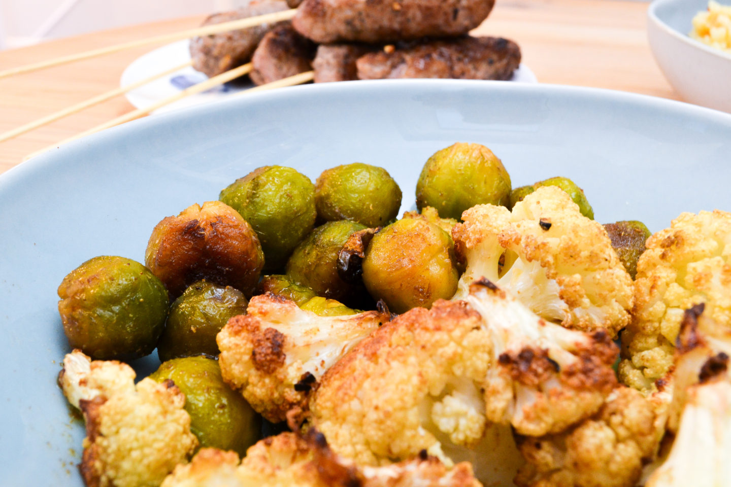 roast cauliflower and sprouts