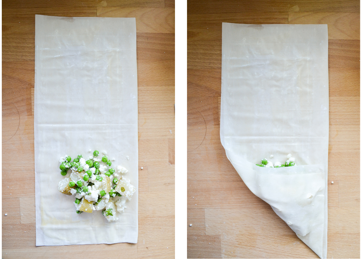 How to make filo pastry triangles