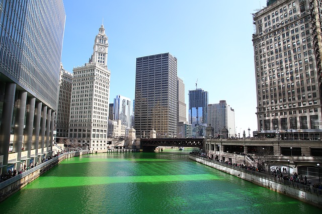 Chicago river St Patrick's Day 